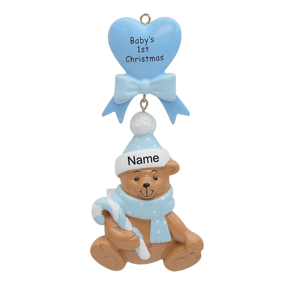 Детские Рождественские украшения в виде мишки синего/розового цветов украшенные