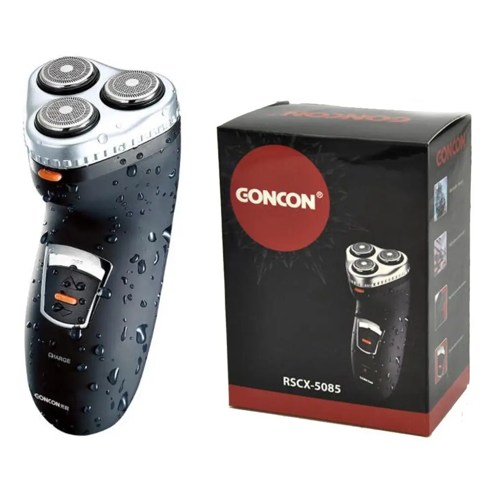 

GONCON RSCX-5085 Floating Rotary 3 Head Electric Shaver Rechargeable Fast Rapid Charge Waterproof Washable Dry Wet Razor Trimmer