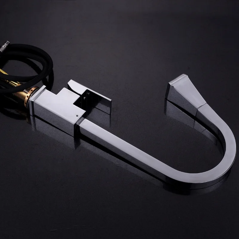 Датчик кухонный кран квадратный выдвижной смеситель для раковины три способа