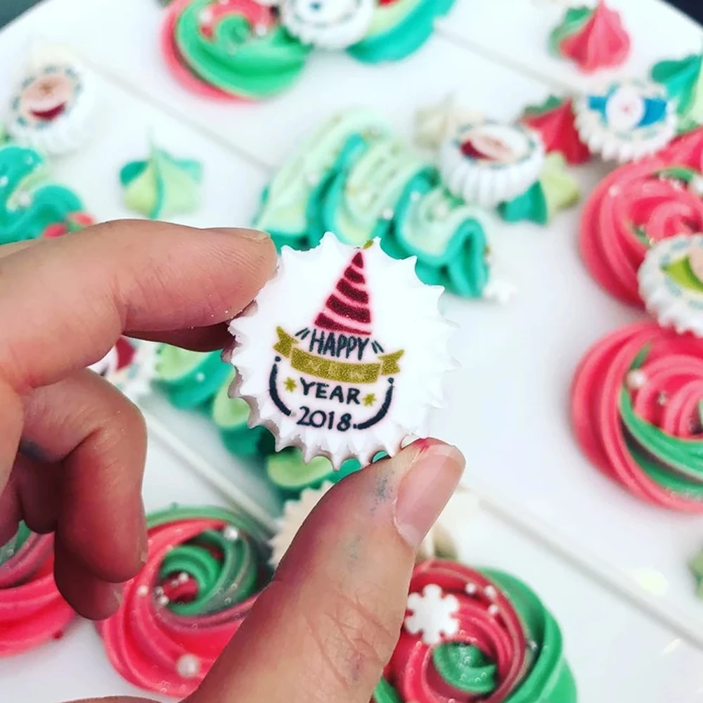 Индивидуальная Смешанная Рождественская сахарная штамп с Сантой переводная