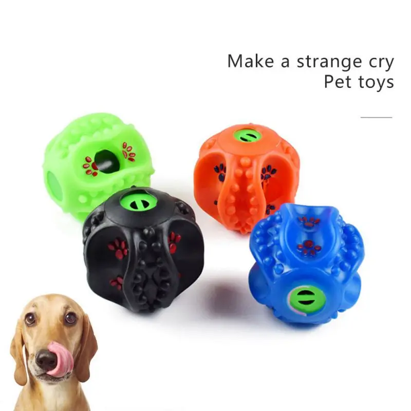 

Rubber Ball Dog Toys Squeaky Cleaning Tooth Interactive Dog Chew Supplies Small Puppy Toy Bite Resistant Ball Toys For Dogs Pets