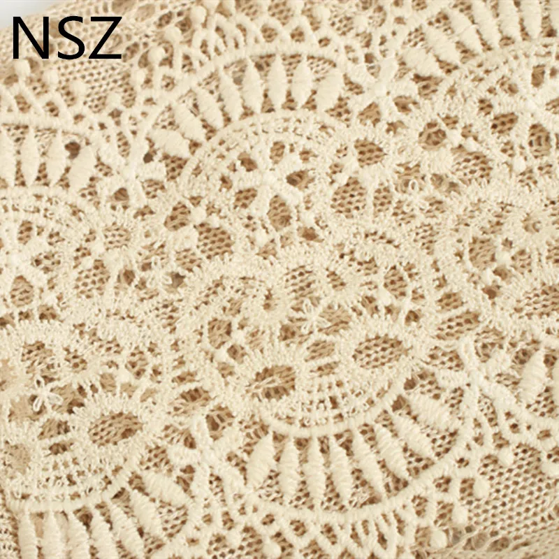 NSZ Женская кружевная рубашка короткий рукав трикотажная футболка обрезанный Топ
