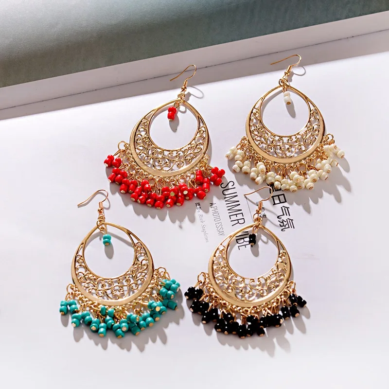 Новые ювелирные изделия для женщин в стиле бохо серебряный цвет оранжевый бисер