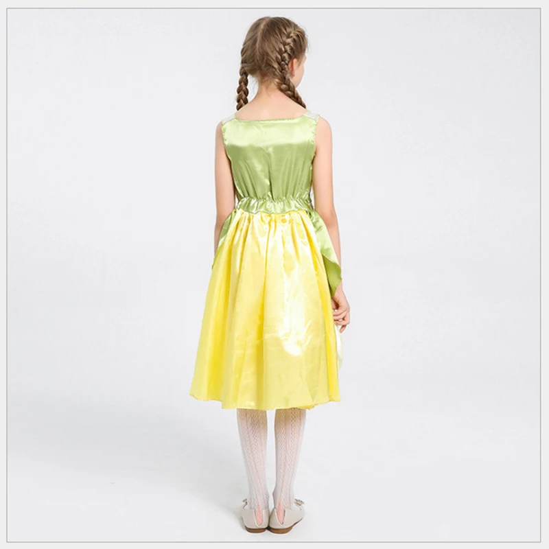 Костюм принцессы и лягушки для детей платье Тиана длиной до колена