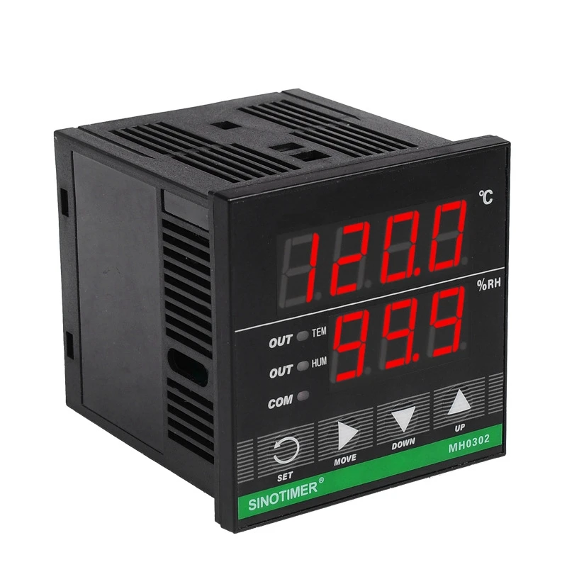 

SINOTIMER Temperature Humidity Controller, MH0302 Panel Mounted Digital Temperature and Humidity Controller Sensor