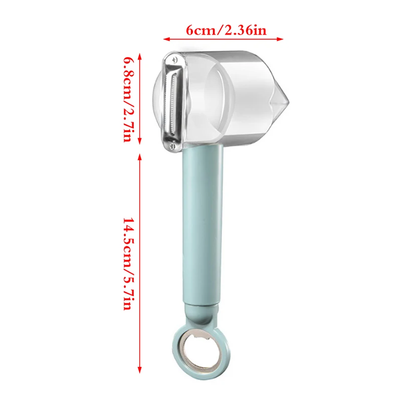 

3 In 1 Vegetable Peeler With Container Kitchen Slicer Bottle Opener Fruit Digge