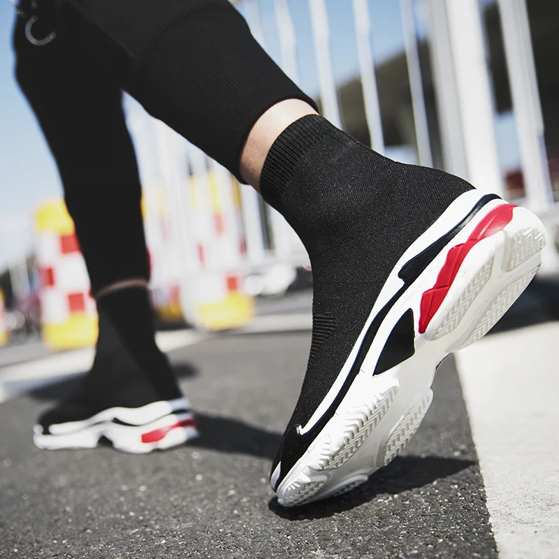 

Luxury 2021 New Boots for Women Fashion Stretch Fabric Platform Boots Ankle Breathable High Top Shoes Woman Stretch Boots