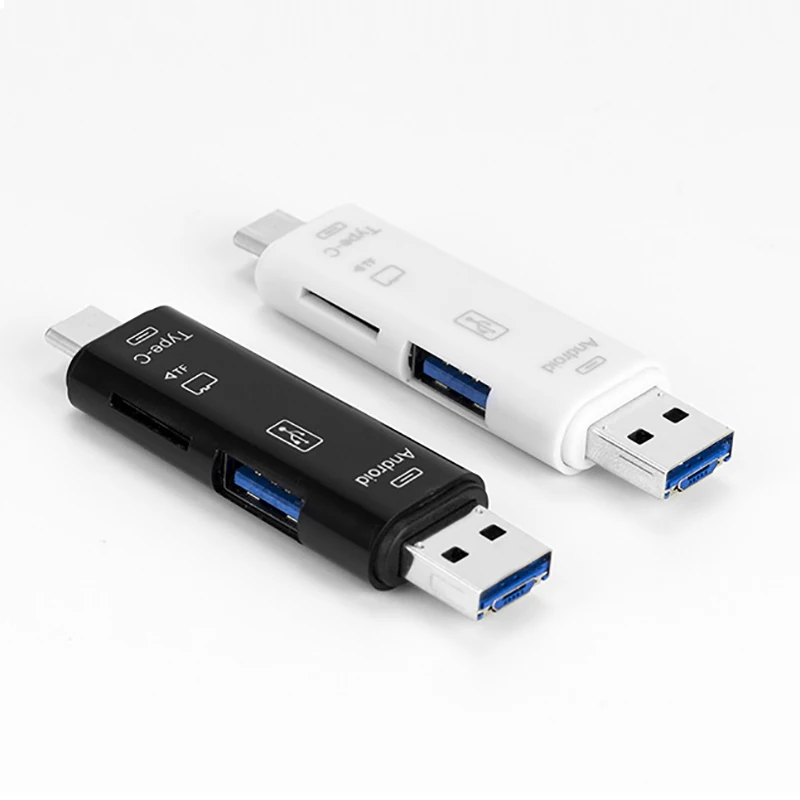OTG кард-ридер 3-в-1 Ginsley устройство для чтения карт памяти типа C MicroUSB и USB