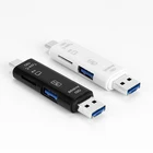 OTG кард-ридер 3-в-1 Ginsley, устройство для чтения карт памяти типа C, MicroUSB и USB, высокоскоростной Универсальный OTG TFUSB для Android компьютера, переходники