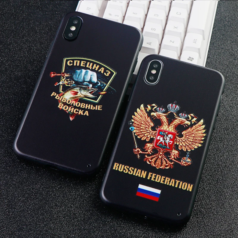 Модный чехол для телефона s iPhone 6S 7 8 Plus X XS MAX XR герб России мягкий силиконовый