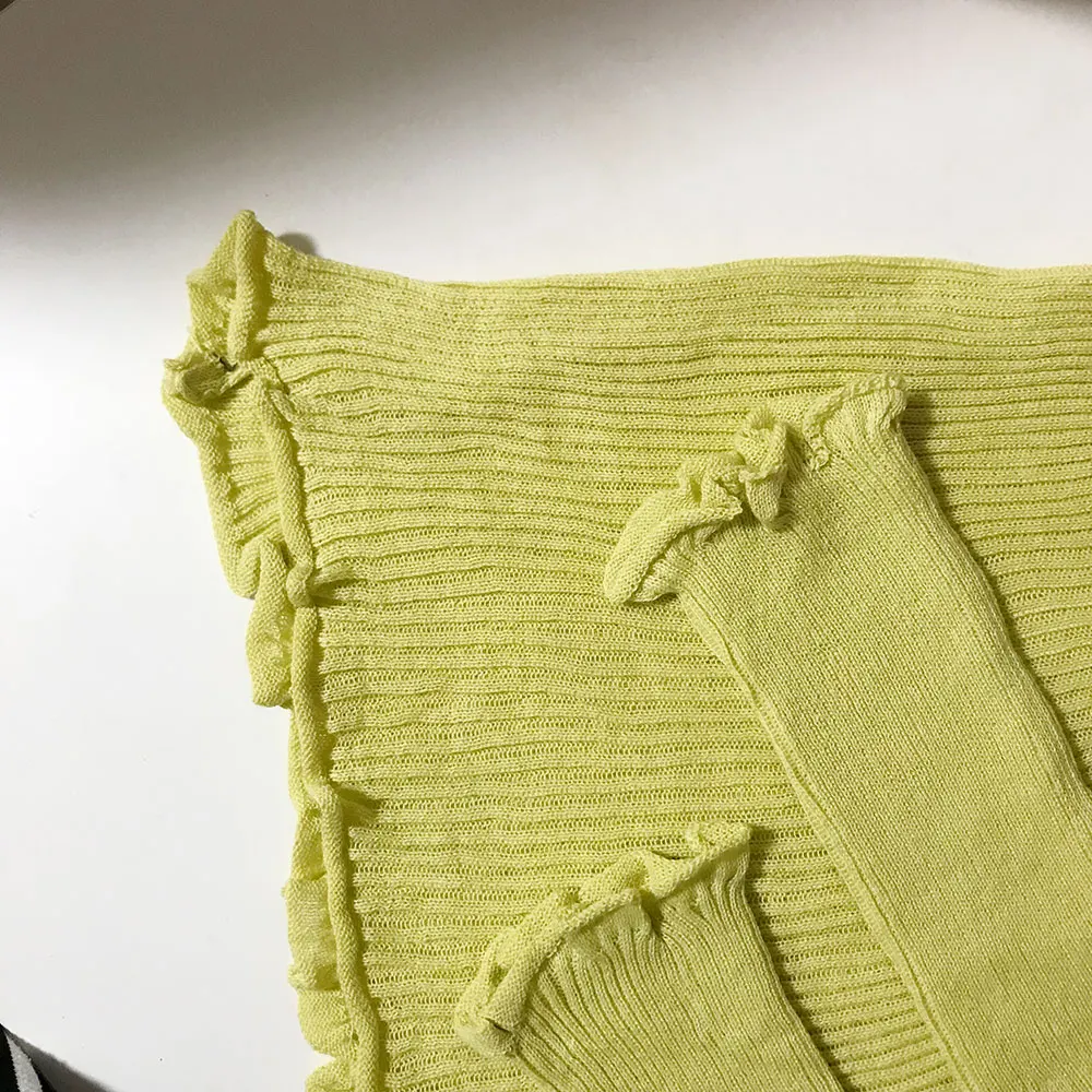 

Tricot Turtleneck Pullover Chic Ladies Crop Top Yellow Knitted Women White Loose Sweater Autumn New lazy Oaf Jersey Mujer Casual