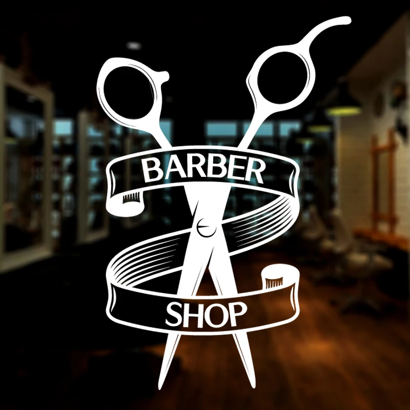 

Barbershop Sticker Customized Bread Decal Posters Vinyl Wall Art Decor Windows Decoration Haircut Shavers Decals 1006
