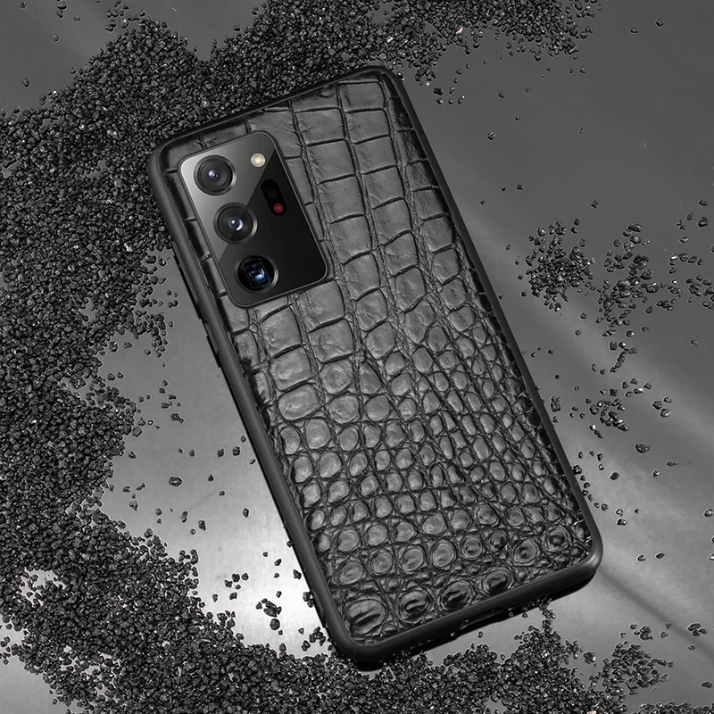 

Natural Crocodile Leather Phone Case For Oneplus 8T 8 7 7T Pro 9 9T Cases Luxury Alligator Neck Belly Tail Cover