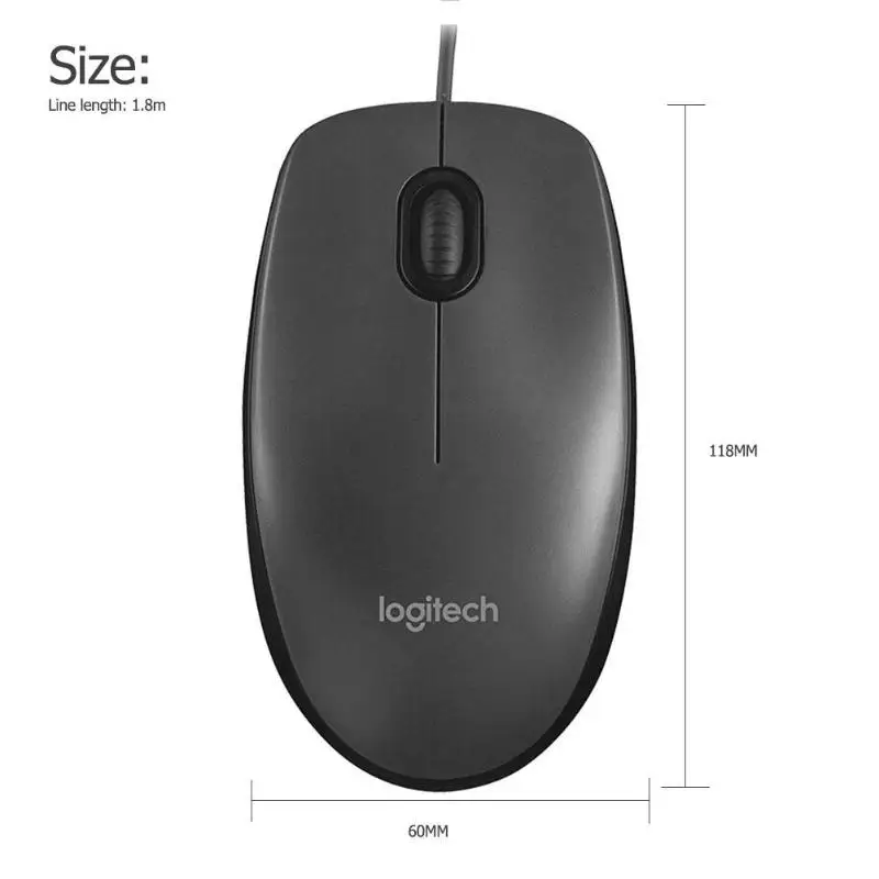 Проводная USB мышь logitech M90, эргономичная оптическая игровая офисная мышь, мышь для ноутбука, настольного компьютера, компьютера, дома, офиса