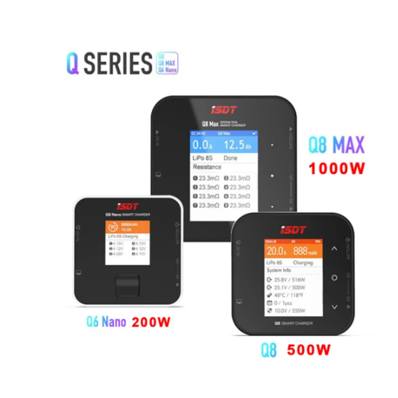 ISDT Q8 MAX 1000 Вт 30A / 500 20A 2-8S Q6 Nano 200 8A 1-6S зарядное устройство баланса батареи для Lilon LiPo