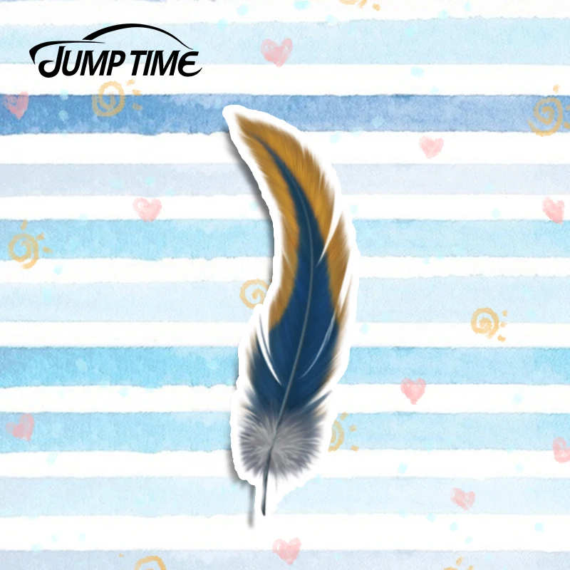 Прыгать время 13 см x 4 6 Птица Наклейка в виде перьев забавные 3D стайлинга