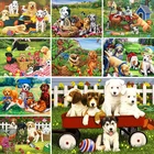 Алмазная 5D картина сделай сам, полноформатная круглая вышивка с изображением милой собаки, мозаика с рисунком животных, вышивка крестиком, украшение для дома, подарки