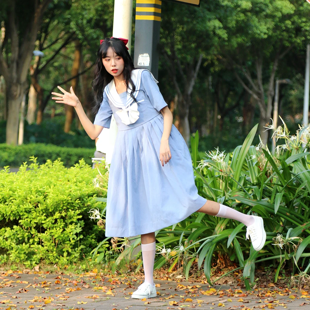 Школьное платье плиссированная юбка большого размера студенческий косплей