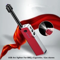 new creative telescopic arc lighter for bbq gas stoves usb charging cigarette windproof flameless electronic s