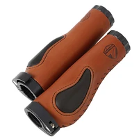 mountain bike non slip shockproof handle glove high grade leather quick release handle cover bicycle comfortable meat ball grip