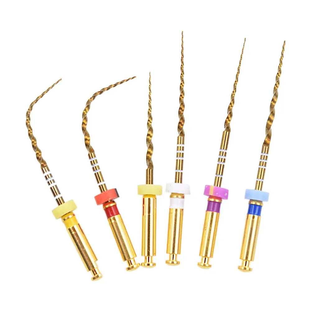 

6Pcs 21/25mm Dental Endodontic NITI Rotary Files SX-F3 Endo X-Pro Gold Taper Tips Rotary Super Canal Root Golden Files