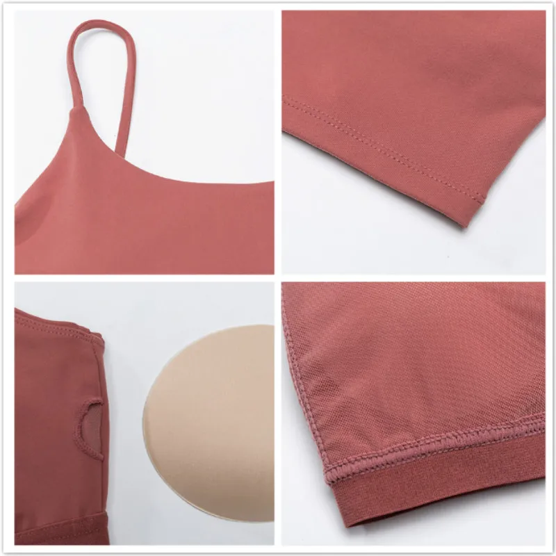 

Push Up Padded Gym Fitness Bras Crop Tops Women Plain Soft Nylon Yoga Workout Sports Bras with Removable Pads