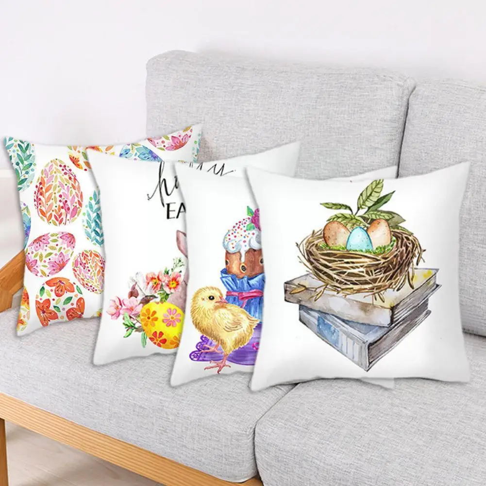 

2021 New 45CM X 45CM Cushion Cover Happy Cotton Rabbit Sofa Pillow Home Pillow For Home Cover Case Decorations Pillowcases F4N3