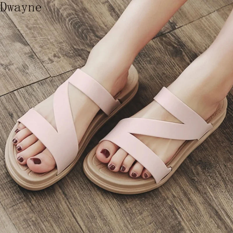 Летняя Нескользящая пляжная обувь на толстой подошве стильные женские сандалии