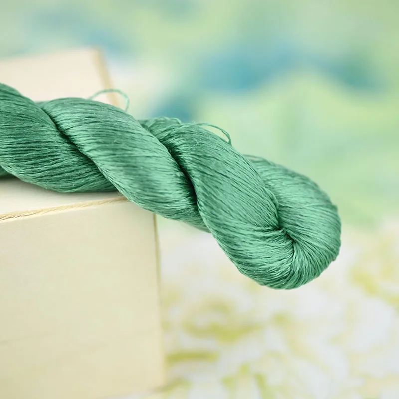 

1pcs 100% silk thread hand embroidery embroider cross stitch 400m silk embroidery thread dark green series/6 gradient colors
