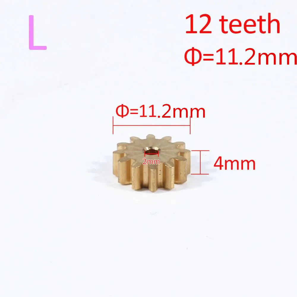 L AZGIANT 1PC 8/9/10/11/12 teeth copper car motor gear for FC280 260 130 140 motor international standard universal pinion brass - Цвет: L