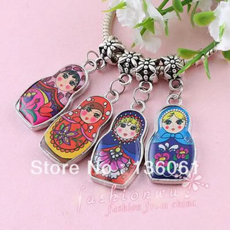 Эмалированный сплав Матрешка Русская кукла кулон из бисера цветочный этнический