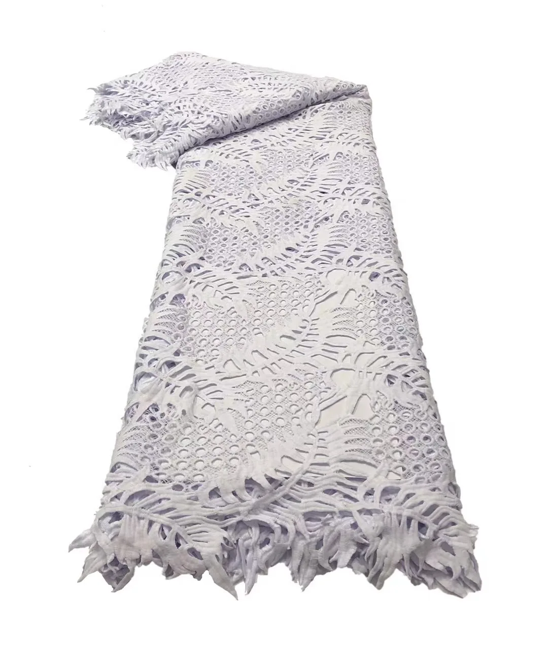 

Pure White Latest African Milk Silk Lace High Quality 2021 French Mesh Milk Silk Laces Fabrics For Nigerian Wedding Party Dress