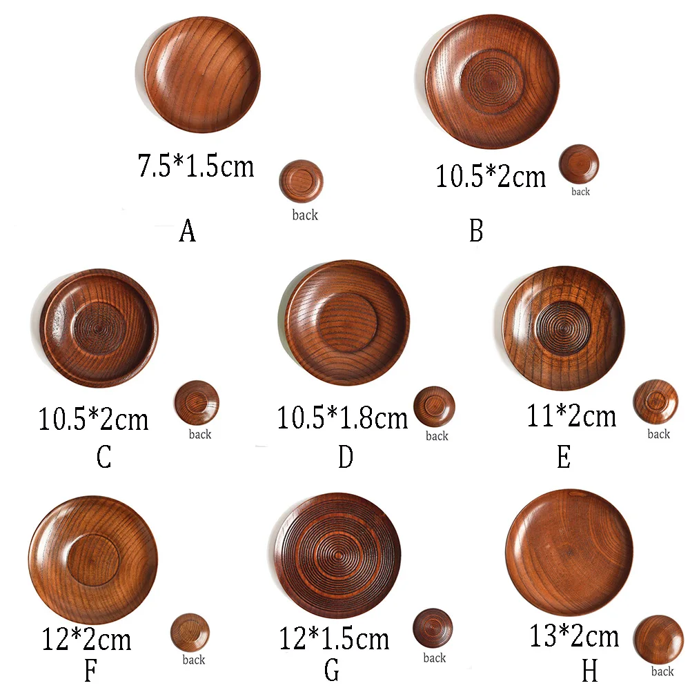 Круглая посуда Маленькая деревянная тарелка кухонная Фруктовый Хлеб десерт из