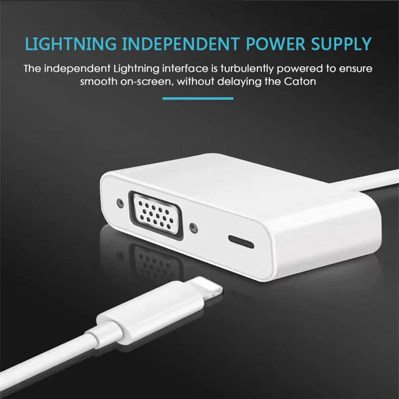 Переходник для Apple Lightning/VGA аудио и видеокабель 4K Iphone X 6 6s 7 Plus Ipad Ofiice принадлежности