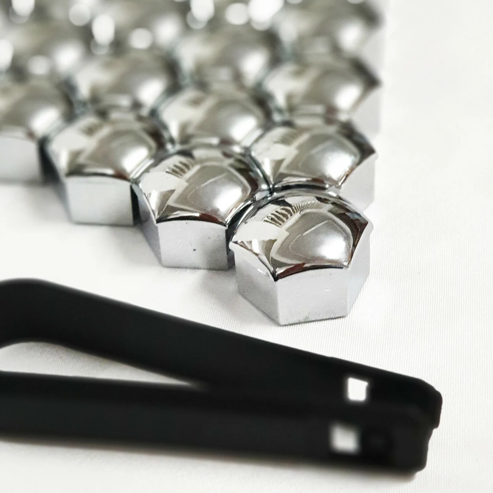 

& Removal Clip Nut Bolt Cover Chrome Silver Durable FOR 19mm Universal