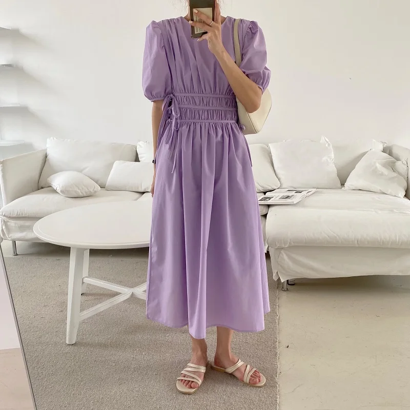 Алиен Китти Винтажное Солидное Элегантное Женское Платье 2020 Новое Летнее Корейское Стильное Макси Платья на Вечеринку Вестидос