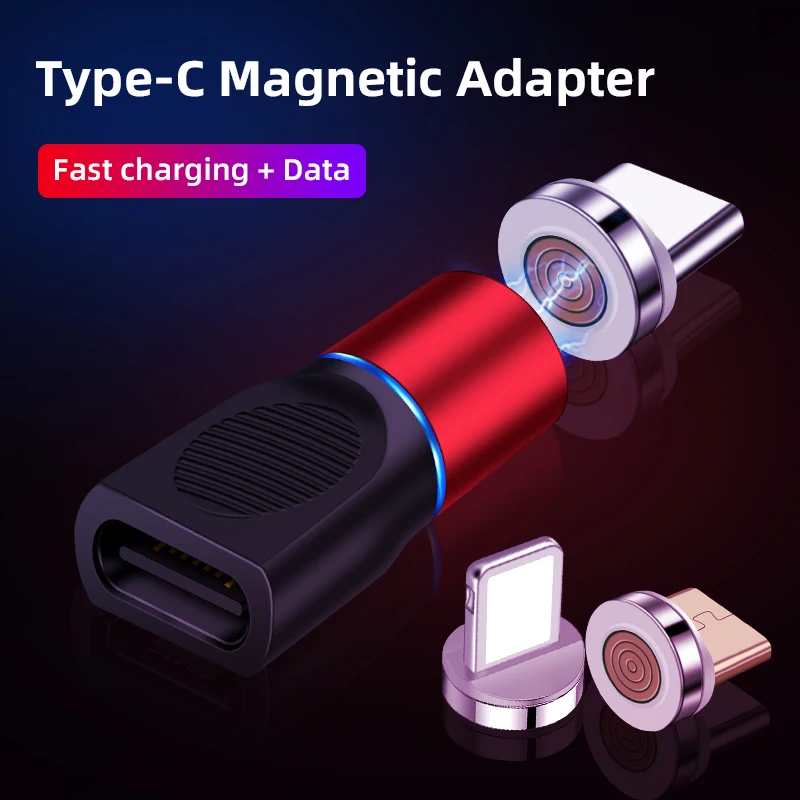 Фото Micro USB Type C конверсионный Магнитный адаптер для iPhone/Android 3 в 1 передачи данных Micro USB Type C конверсионный Магнитный адаптер для iPhone/Android 3 в 1 передачи данных