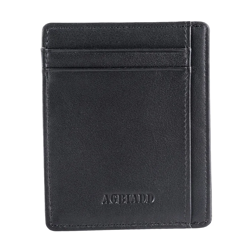 AGBIADD тонкий кошелек RFID передний карман бумажник минималистский безопасный тонкий кредитный держатель для карт B564-50