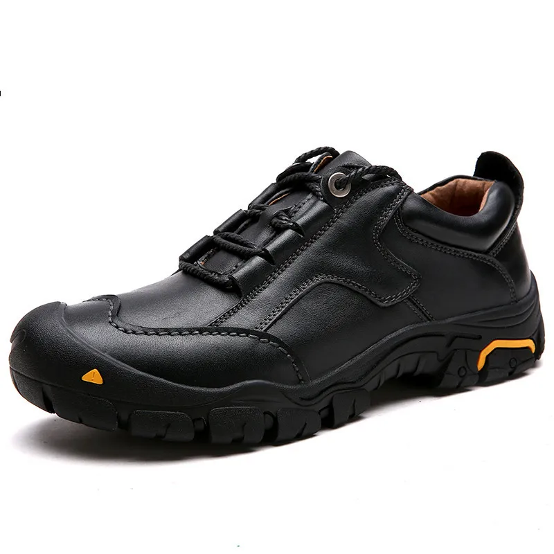 

Прочные мужские уличные туфли из натуральной кожи, оксфорды, водонепроницаемая повседневная обувь для мужчин, удобные рабочие кроссовки дл...