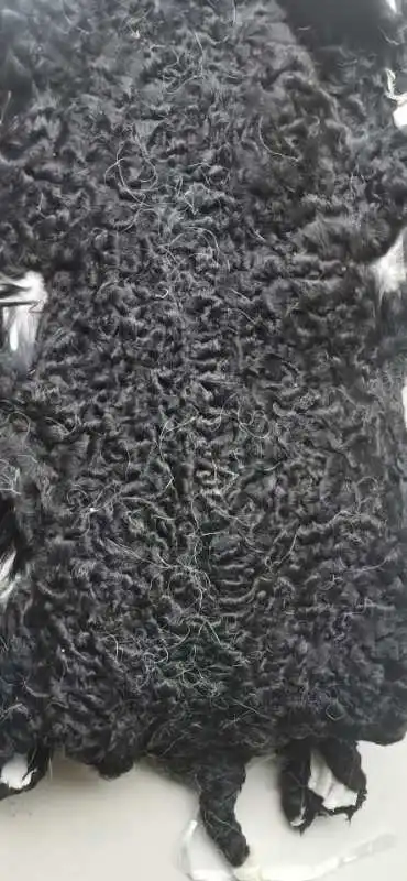 

Black Hight Curly Genuine Karakul Lamb Fur Pelt for Garments/shoes/bags ,Free Shipping