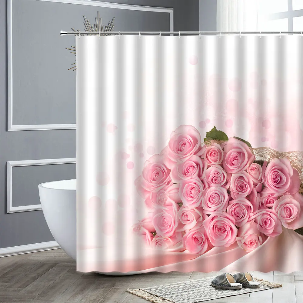 shower curtain garden colorful flowers natural scenery 3d waterproof fabric bathroom curtains bath accessories bathroom decor free global shipping