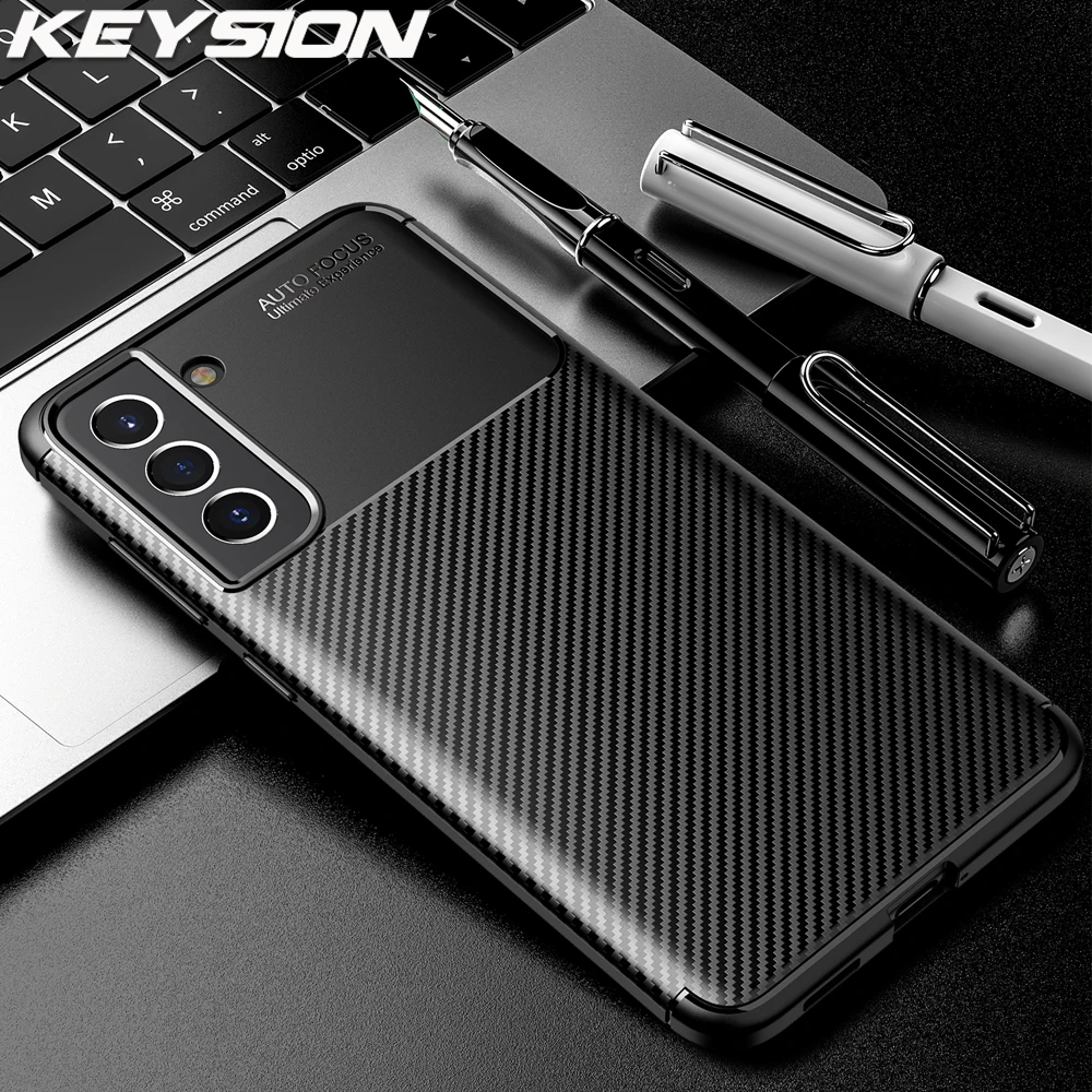 KEYSION противоударный чехол для Samsung S21 FE ультра 5G карбона и оптоволокна телефона
