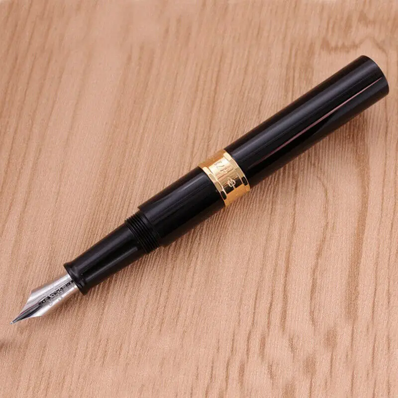 PENBBS 471 акриловая смола короткая черная авторучка гладкая M/F 0 5 мм перо ручки для