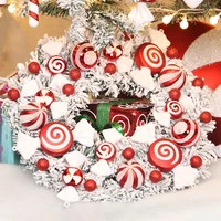 candy christmas wreath merry christmas artificial pine cone red berry artificial garland door hanging christmas decoration party