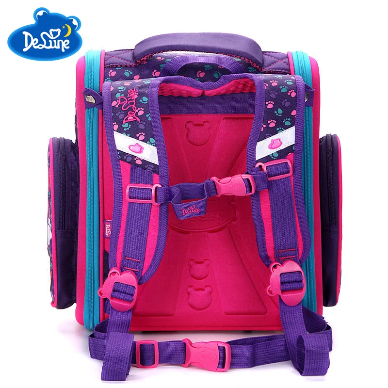 Delune брендовые рюкзаки для детей 1-4 лет с изображением животных, мультяшная собака, Сова, персонажи, школьная сумка, Детские ортопедические рюкзаки для мальчиков и девочек
