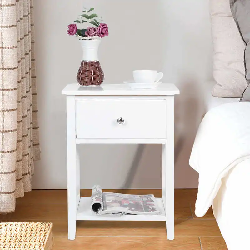 

40 x 29 x 52.5cm Bedside Table bedroom End Table Storage Cabinet with Drawer Shelf for Living Room Bedroom