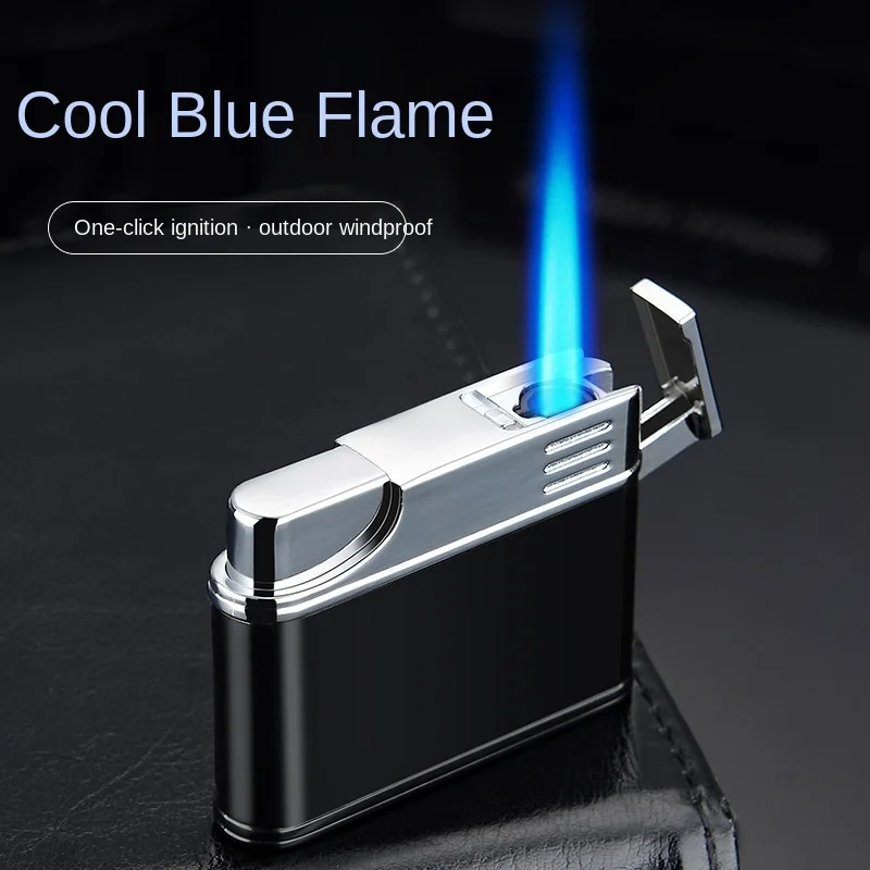 

Straight Metal Lighter New Personality Cool Windproof Cigarette Lighter One-click Ignition Inflatable Lighter Men's Products