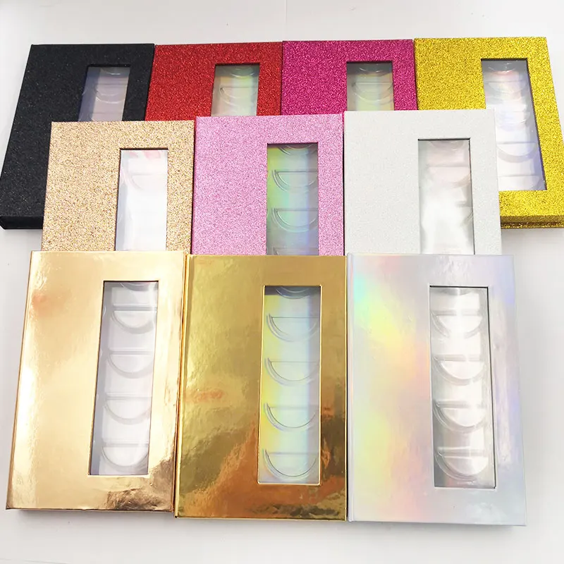 NEW 10/20pcs wholesale false eyelashes packaging box 3d fake mink lashes boxes faux cils strip 5pair magnetic case empty