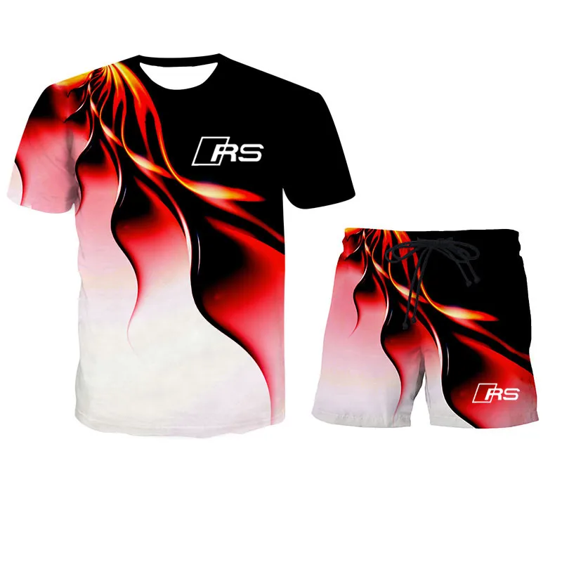 

Men Sportswear Set Fashion Leisure Brand Tracksuit Short Sleeve Tracksuit 2 Piece Set 2021New