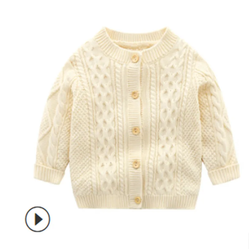 Зимняя одежда для новорожденных Свитер малышей Повседневный вязаный кардиган